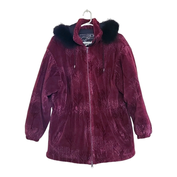 Vintage Northern Sun Made in Canada Fleece Jacket w/ Detachable Hood Small - Picture 3 of 12